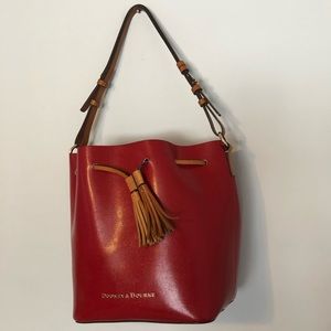 Dooney & Bourke Drawstring Bucket Bag Red Blue